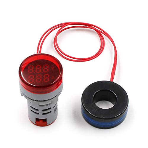Round LED Digital Voltmeter Indicator -Red