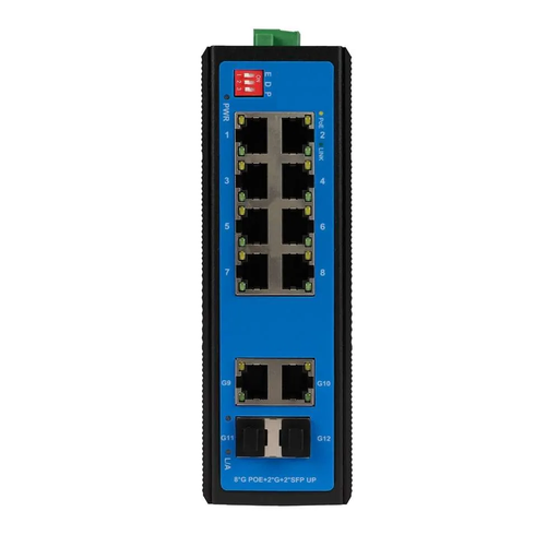 [XC-PIS1812-8GE] Original 8 Port Gigabit Uplink Industrial PoE Fiber Switch
