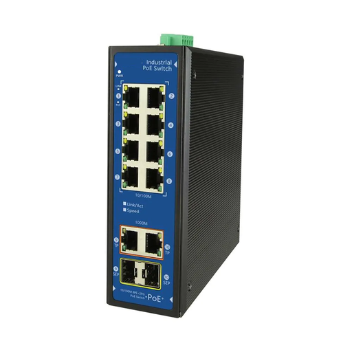 [XC-PIS2710M-8FE] Industrial USA Chip NEW Technology Managed Industrial POE 8 Port Electrical Ethernet Switch