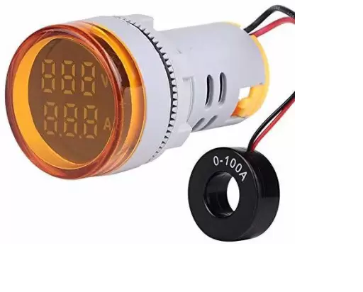 [XN-AD112-22BV-Yellow] Round LED Digital Voltmeter Indicator -Yellow